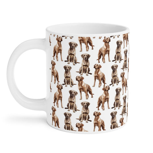 Cute Labradors Watercolor Pattern 20oz white funny large coffee mug gift for dog lover animal brown lab mom dad aesthetic owner birthday secret santa Christmas waveywares wavey wares wavywares wavy wares