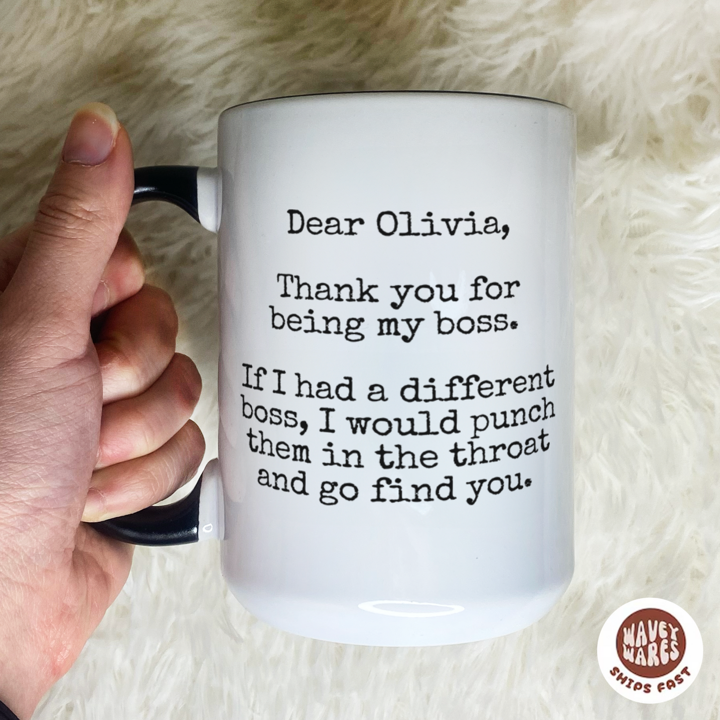 Personalized Dear Boss Funny Coffee Mug