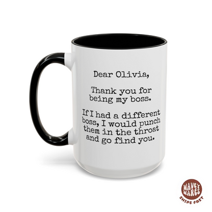 Personalized Dear Boss Funny Coffee Mug