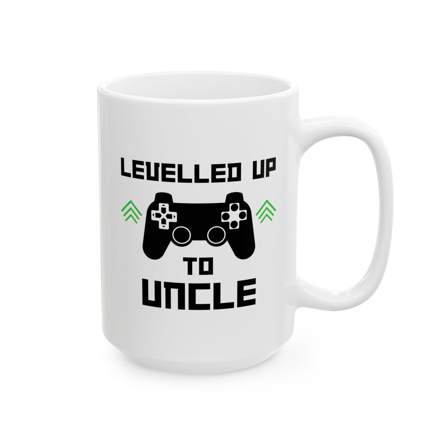 Levelled Up To Uncle 15oz white funny large coffee mug gift for new announcement to be pregnancy reveal waveywares wavey wares wavywares wavy wares