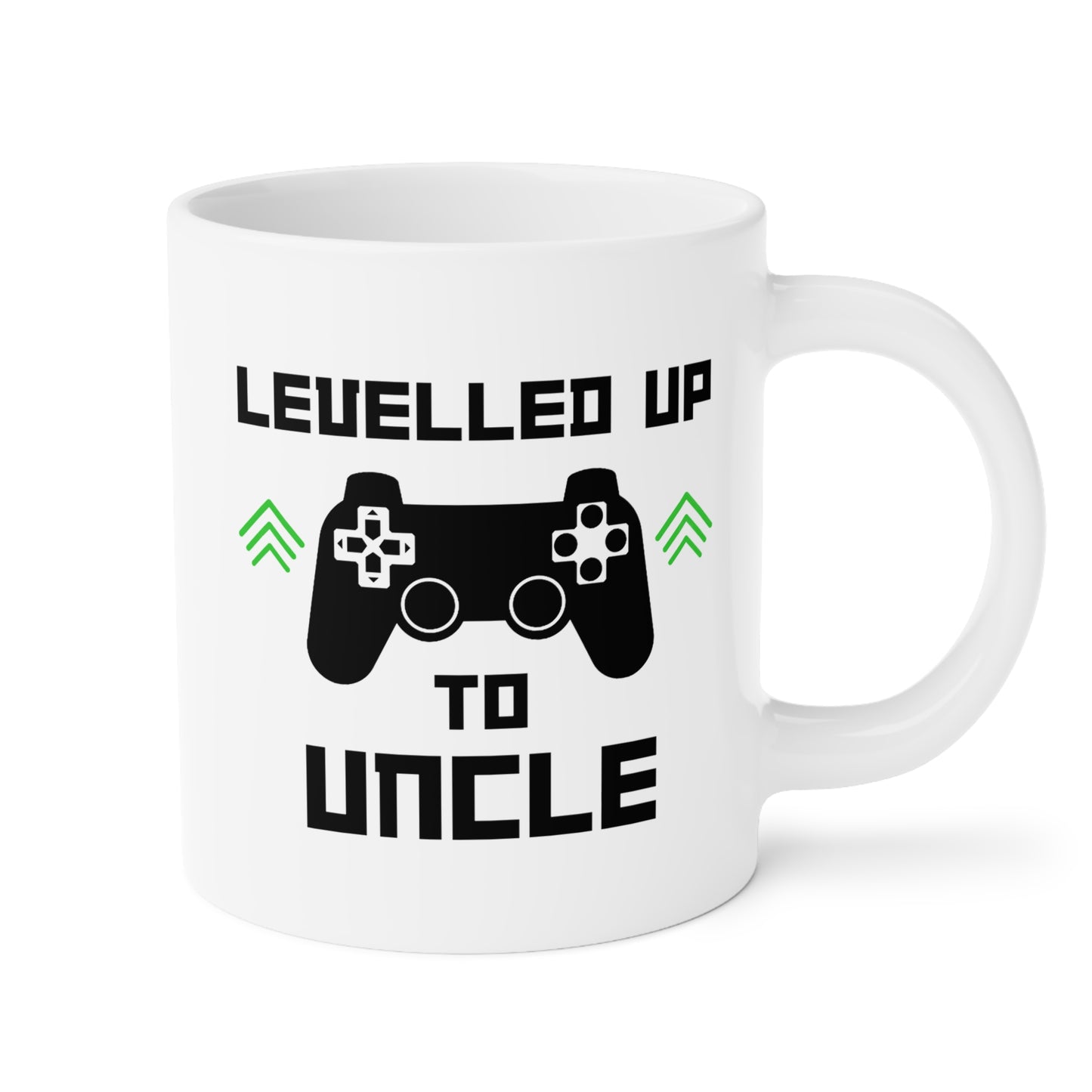 Levelled Up To Uncle 20oz white funny large coffee mug gift for new announcement to be pregnancy reveal waveywares wavey wares wavywares wavy wares