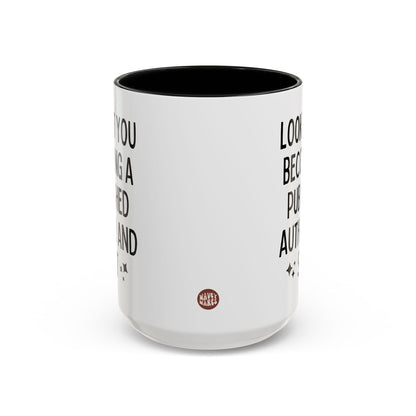 Look At You Becoming A Published Author And Shit 15oz white with black accent funny large coffee mug gift for best friend new journalist publication writer researcher birthday waveywares wavey wares wavywares wavy wares side