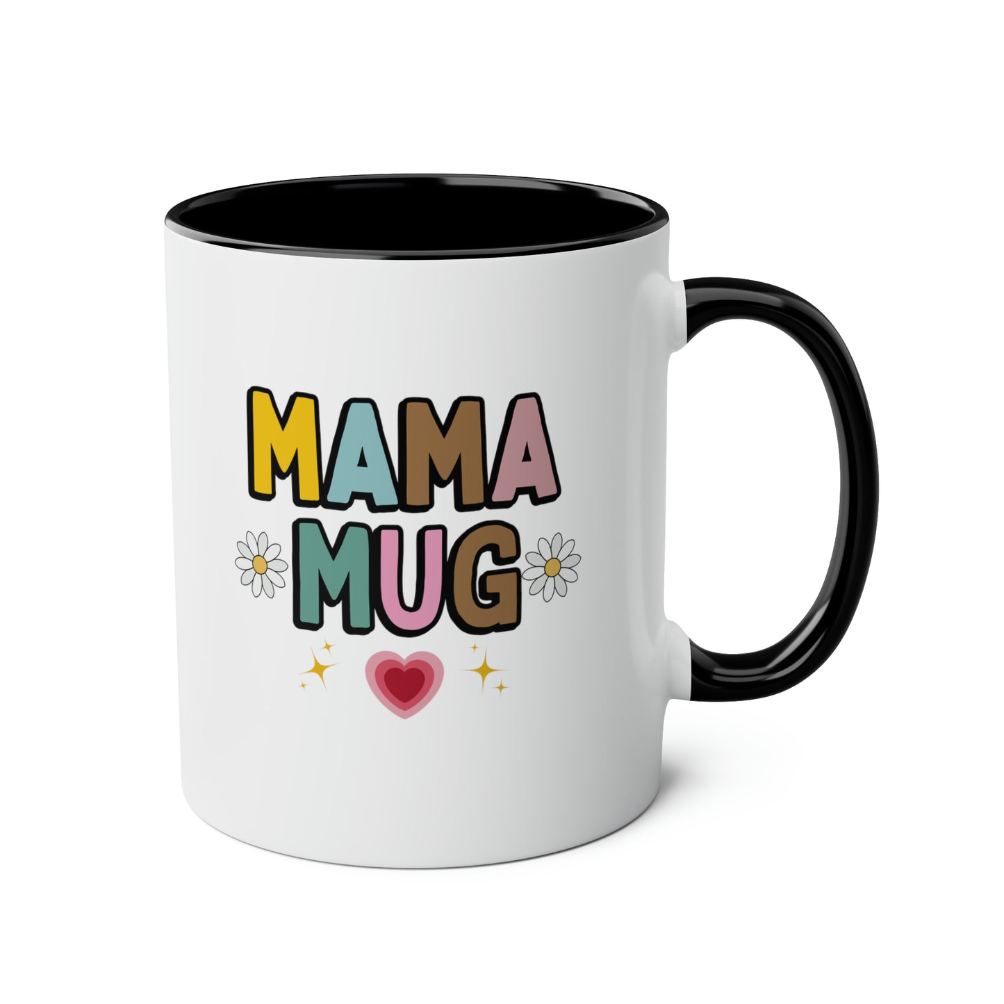 Mama Mug 11oz white with black accent funny large coffee mug gift for new mom mother pregnancy announcement baby shower waveywares wavey wares wavywares wavy wares