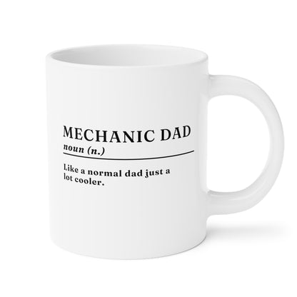 Mechanic Dad Definition 20oz white funny large coffee mug gift for dad fathers day daddy birthday anniversary waveywares wavey wares wavywares wavy wares