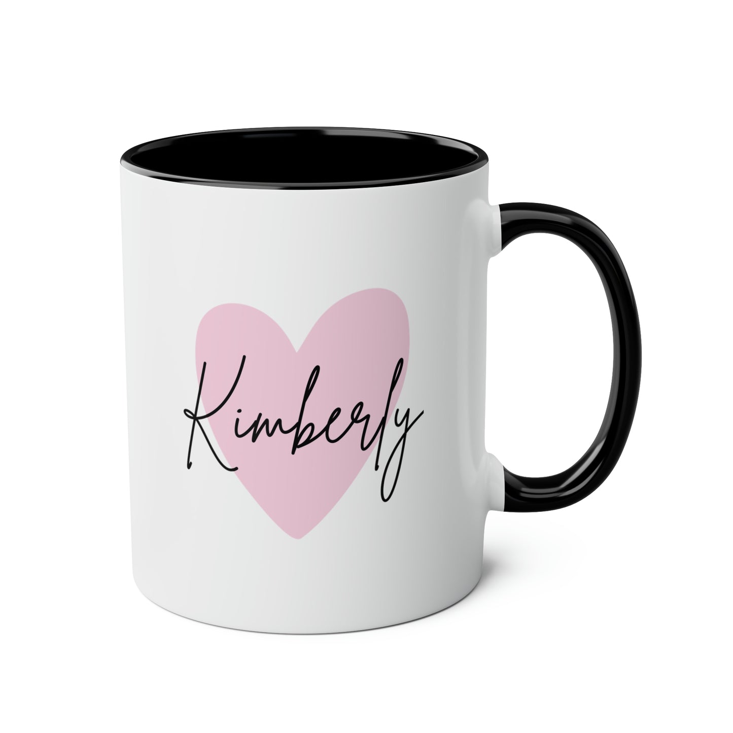 Name 11oz white with black accent funny large coffee mug gift for her mom grandma friend heart custom customized personalized waveywares wavey wares wavywares wavy wares