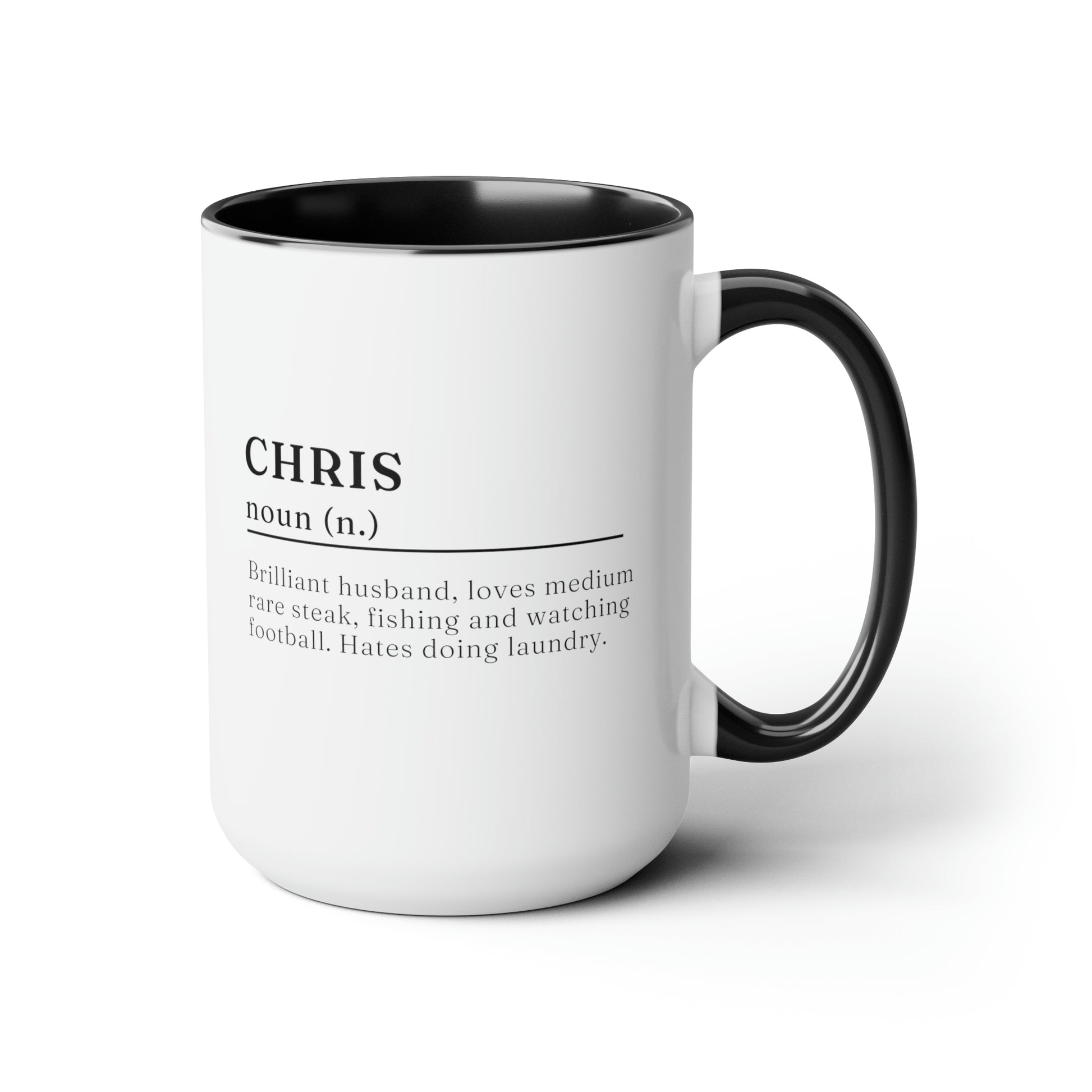 Name definition mug 15oz white with black accent funny large coffee mug gift for friends mom dad husband wife personalize with custom definition name meaning waveywares wavey wares wavywares wavy wares