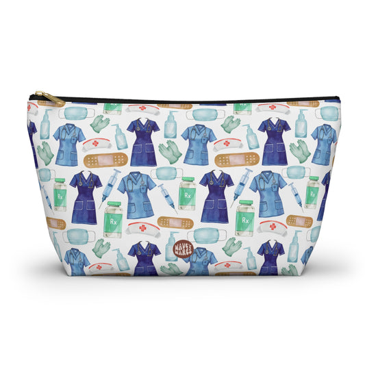 Cute Nurse Pattern T Bottom white Cosmetic zip bag gift for nursing medical care hospital aesthetic toiletry travel drugs storage case accessory pouch makeup pencil waveywares wavey wares wavywares wavy wares