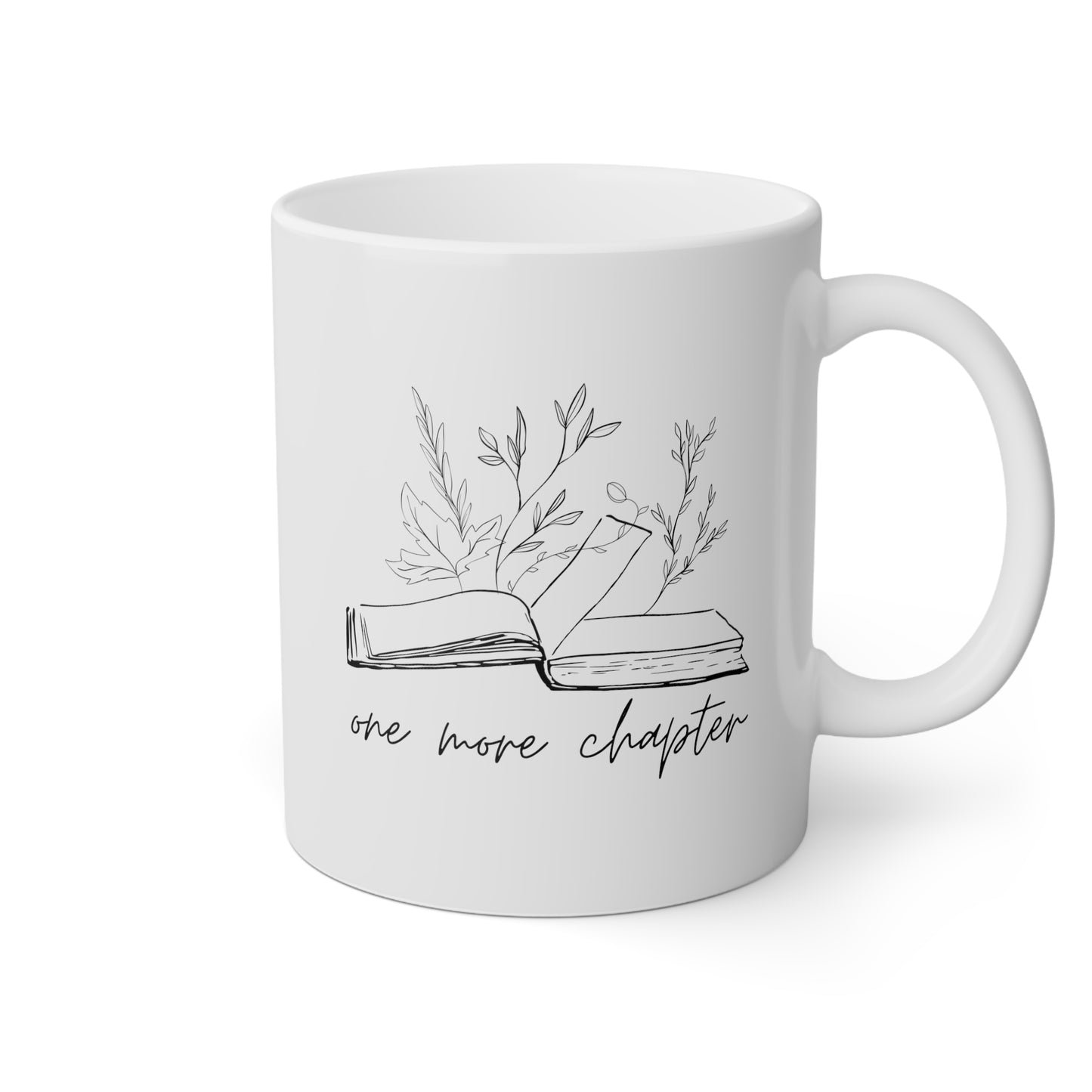 One More Chapter 11oz white funny large coffee mug gift for bookworm reading trending now women librarian book lover teacher nerd waveywares wavey wares wavywares wavy wares