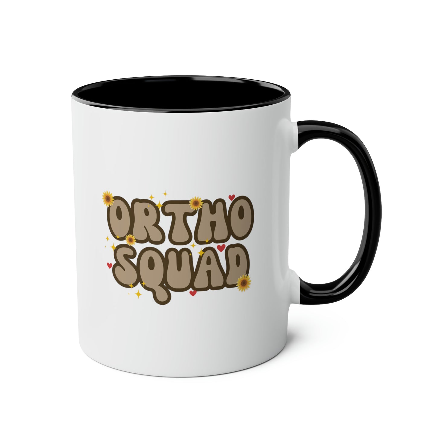 Ortho Squad 11oz white with black accent funny large coffee mug gift for orthodontist dentist dental hygienist orthopedic nurse waveywares wavey wares wavywares wavy wares