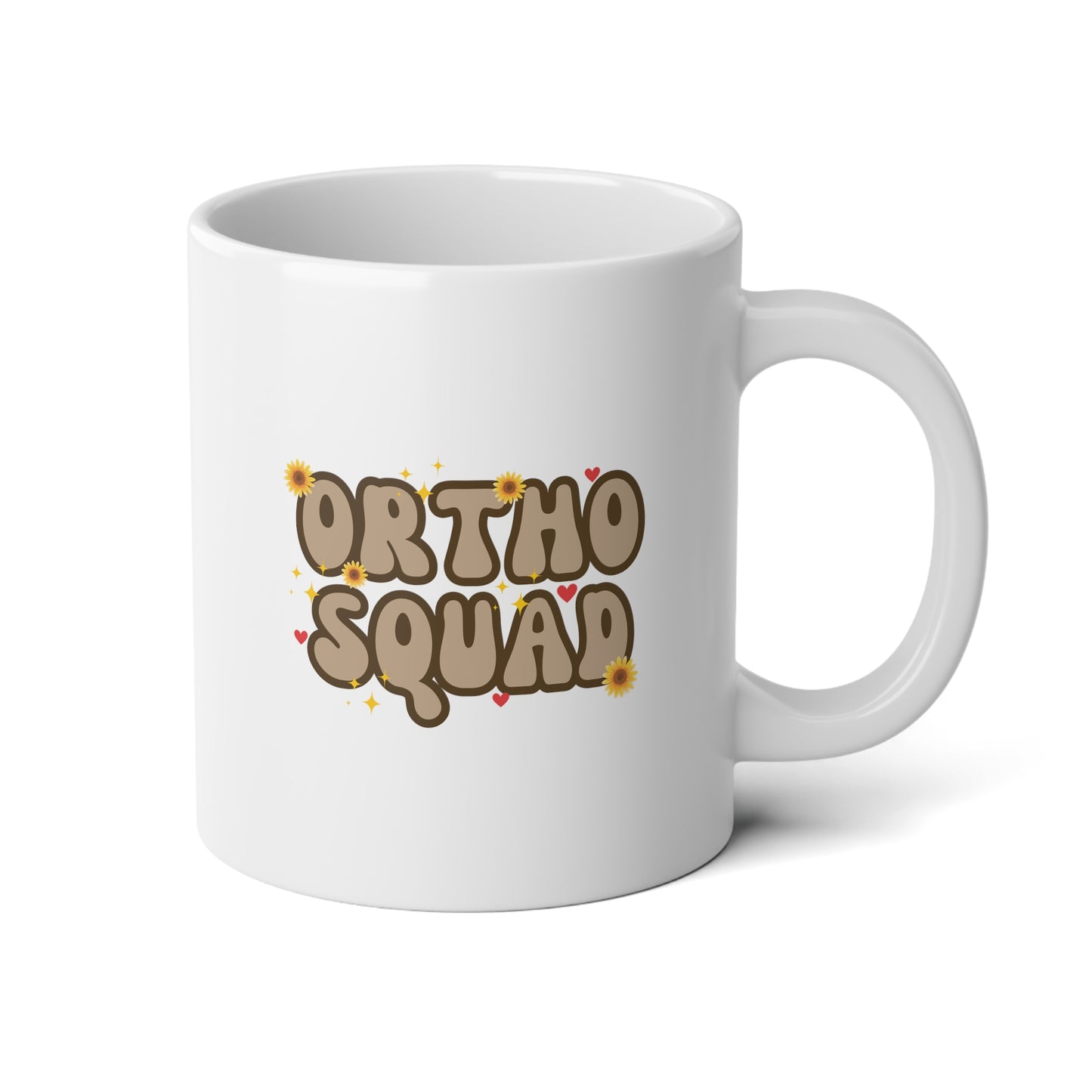 Ortho Squad 20oz white funny large coffee mug gift for orthodontist dentist dental hygienist orthopedic nurse wavey wares wavywares wavy wares