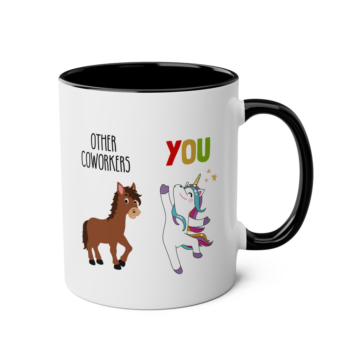 Other Coworkers Vs You 11oz white with black accent funny large coffee mug gift for colleague going away leaving work goodbye cute unicorn horse design versus waveywares wavey wares wavywares wavy wares