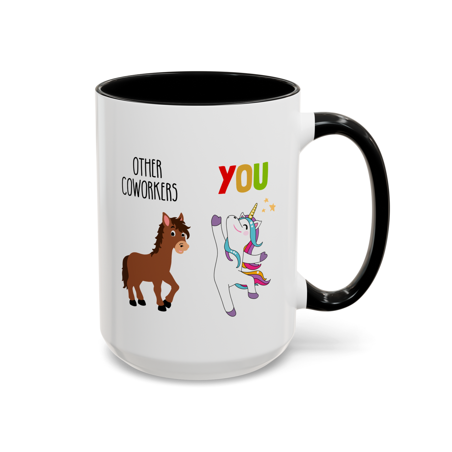 Other Coworkers Vs You 15oz white with black accent funny large coffee mug gift for colleague going away leaving work goodbye cute unicorn horse design versus waveywares wavey wares wavywares wavy wares