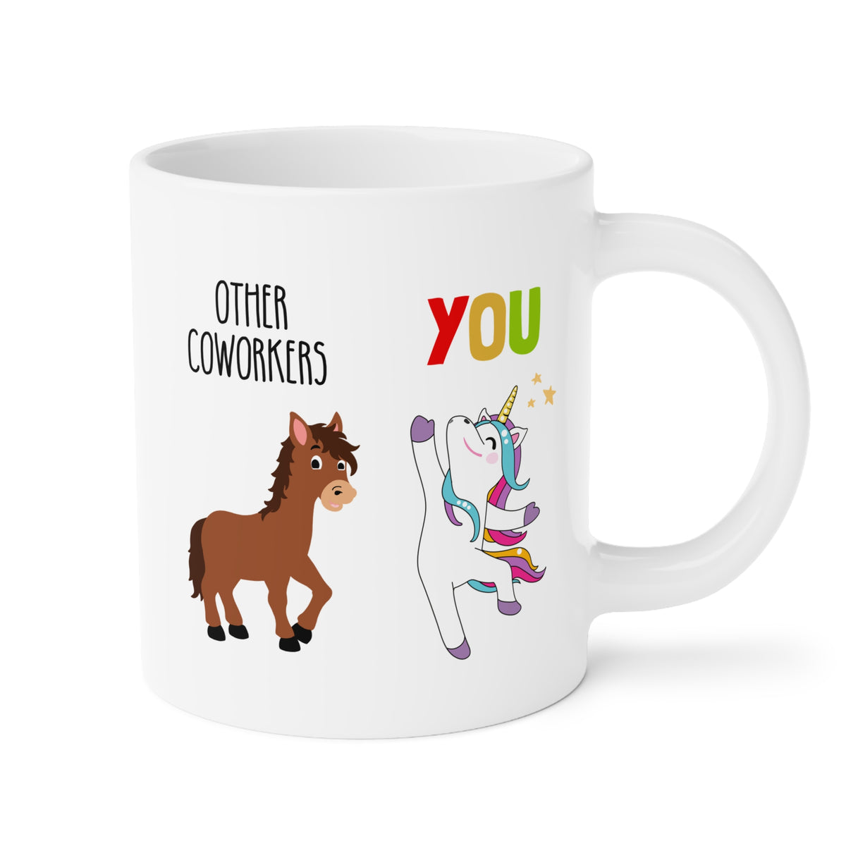Other Coworkers Vs You 20oz white funny large coffee mug gift for colleague going away leaving work goodbye cute unicorn horse design versus waveywares wavey wares wavywares wavy wares