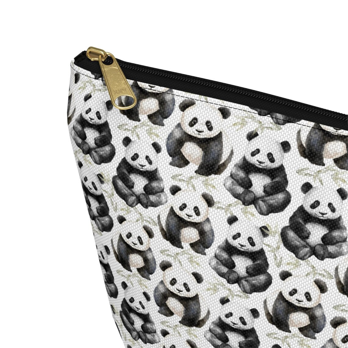 Cute Pandas Pattern zipper white Toiletry zip bag gift for baby panda lover bamboo big animal aesthetic makeup travel drugs storage case accessory pouch cosmetic pencil waveywares wavey wares wavywares wavy wares