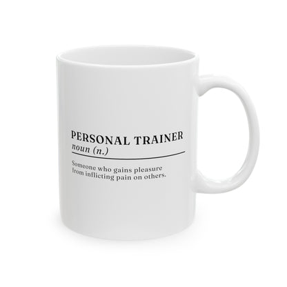 Personal Trainer Definition 11oz white funny large coffee mug gift for fitness instructor exercise workout waveywares wavey wares wavywares wavy wares