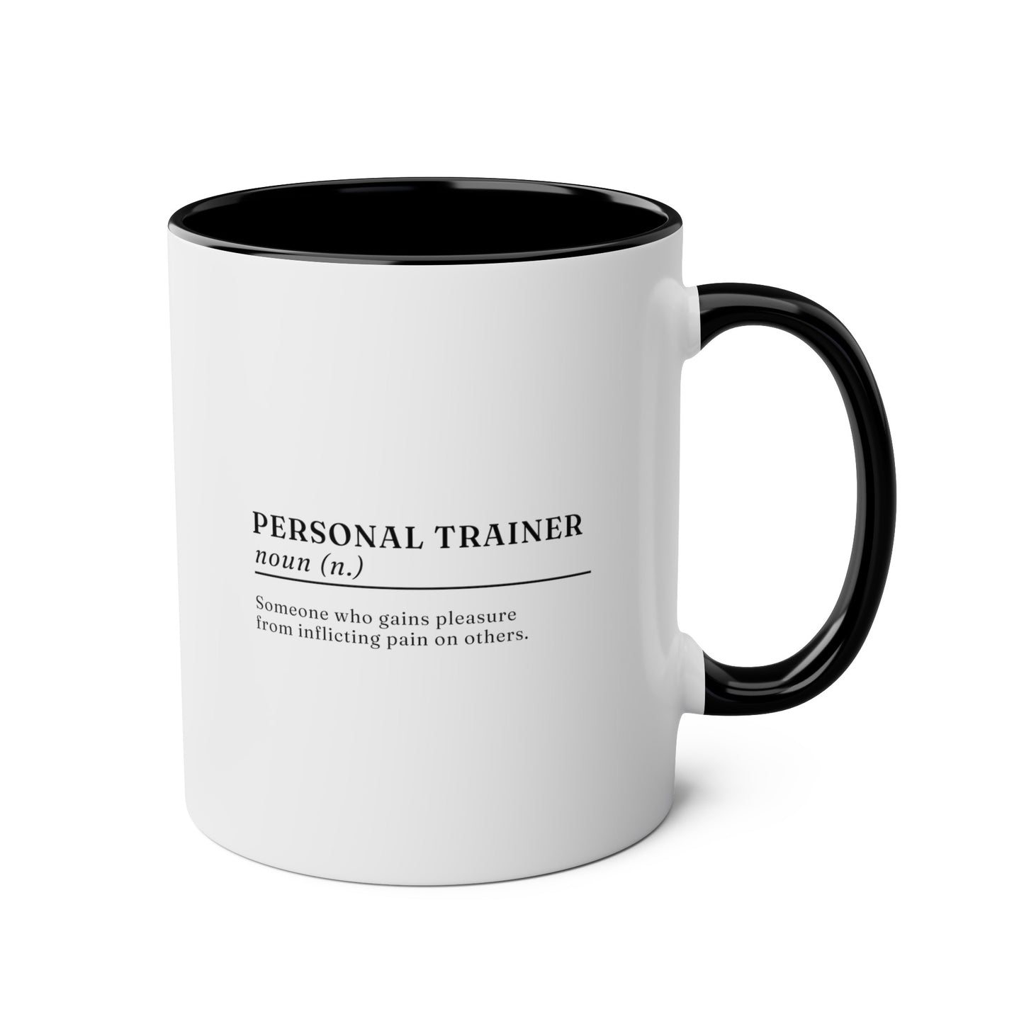 Personal Trainer Definition 11oz white with black accent funny large coffee mug gift for fitness instructor exercise workout waveywares wavey wares wavywares wavy wares