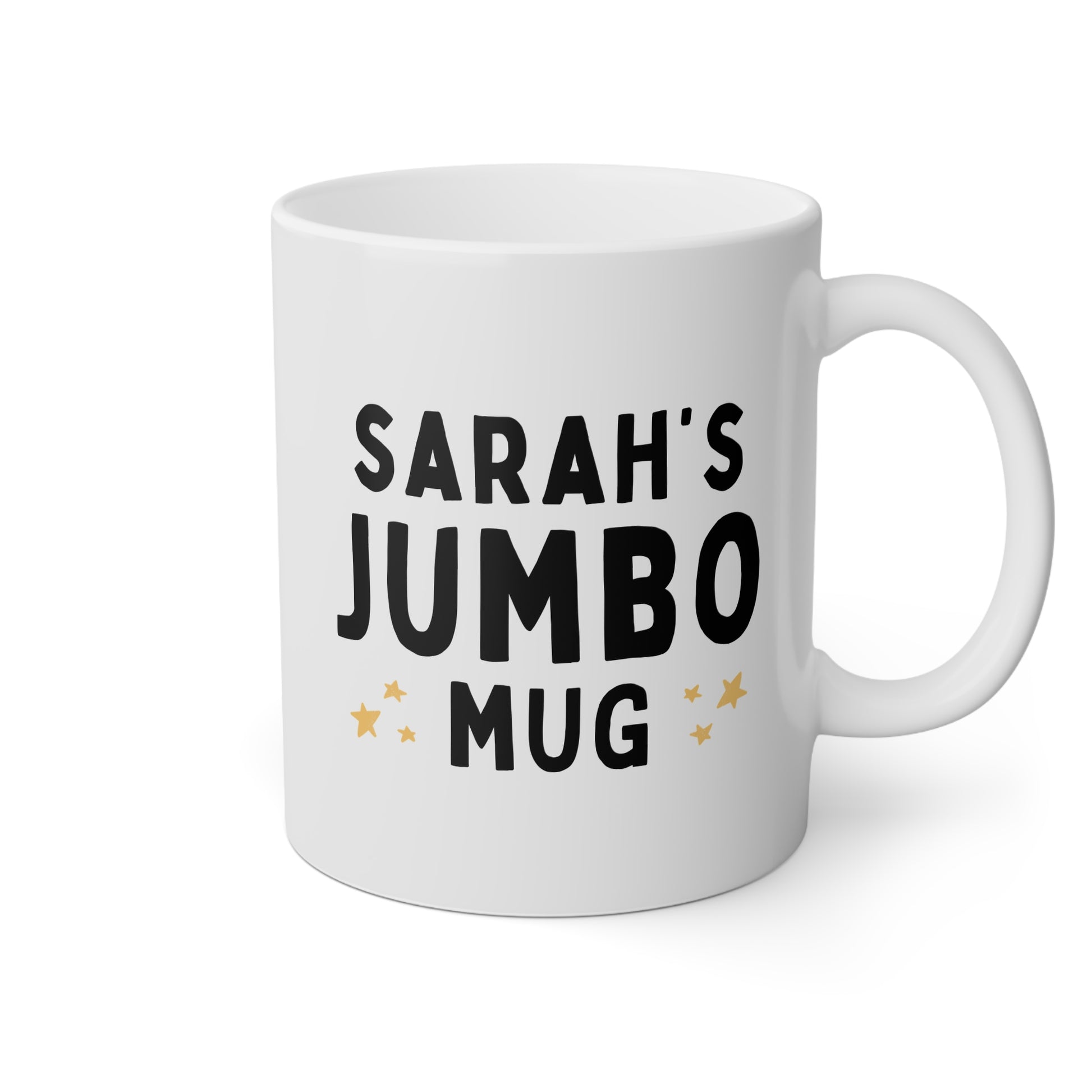 Personalized JUMBO Mug 11oz white funny large coffee mug gift for her custom name customize tea friend large waveywares wavey wares wavywares wavy wares