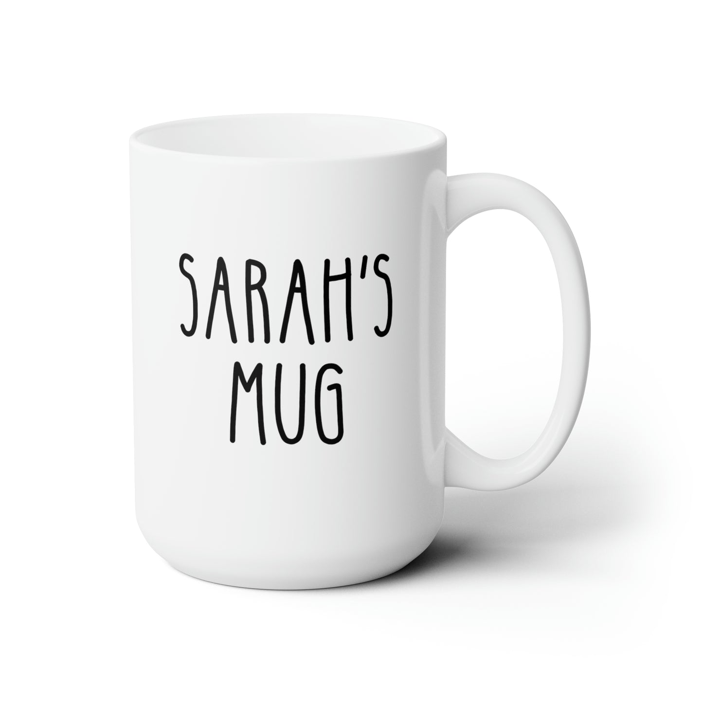 Personalized Name 15oz white funny large coffee mug gift for friend him her quote tall font custom customized cup waveywares wavey wares wavywares wavy wares