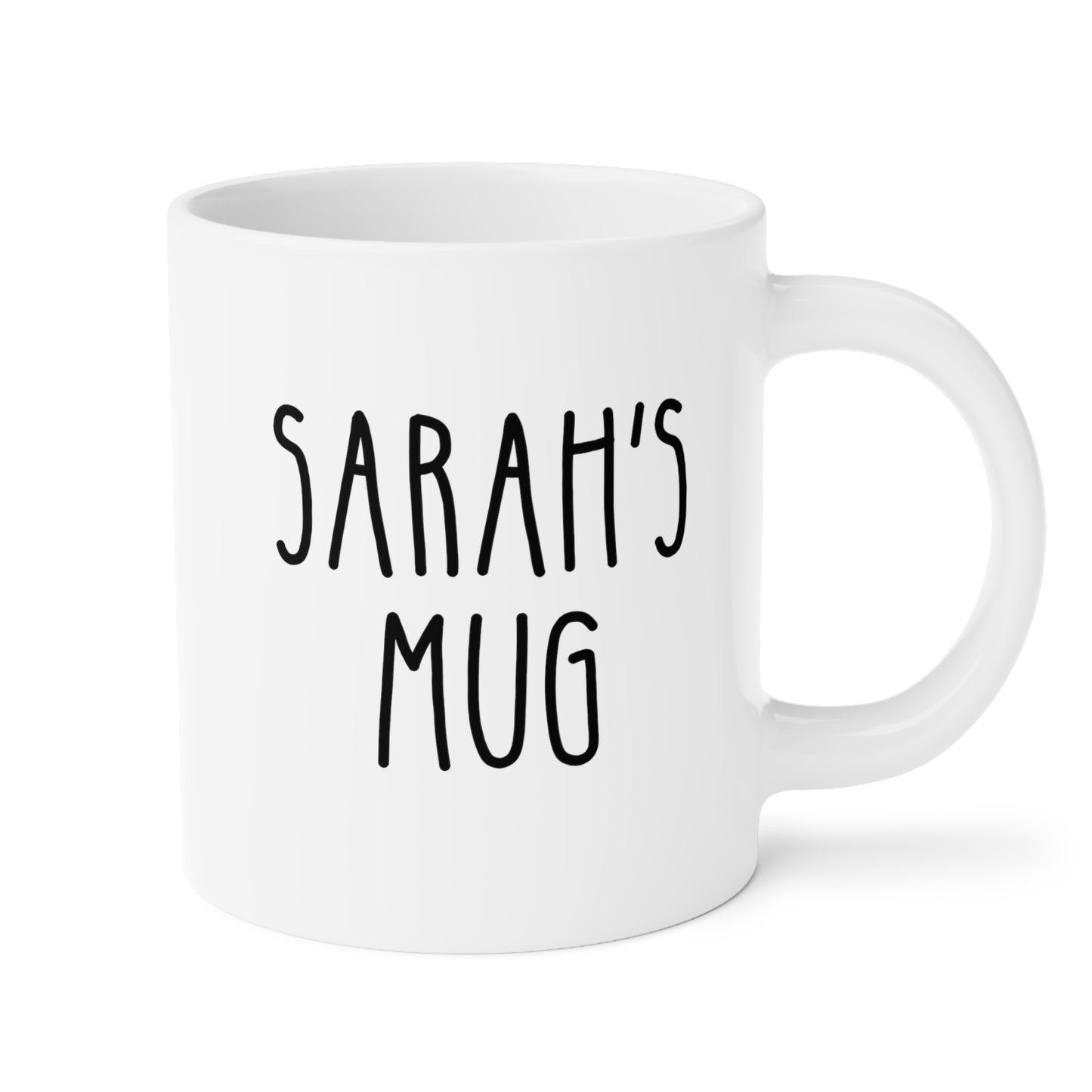 Personalized Name 20oz white funny large coffee mug gift for friend him her quote tall font custom customized cup waveywares wavey wares wavywares wavy wares