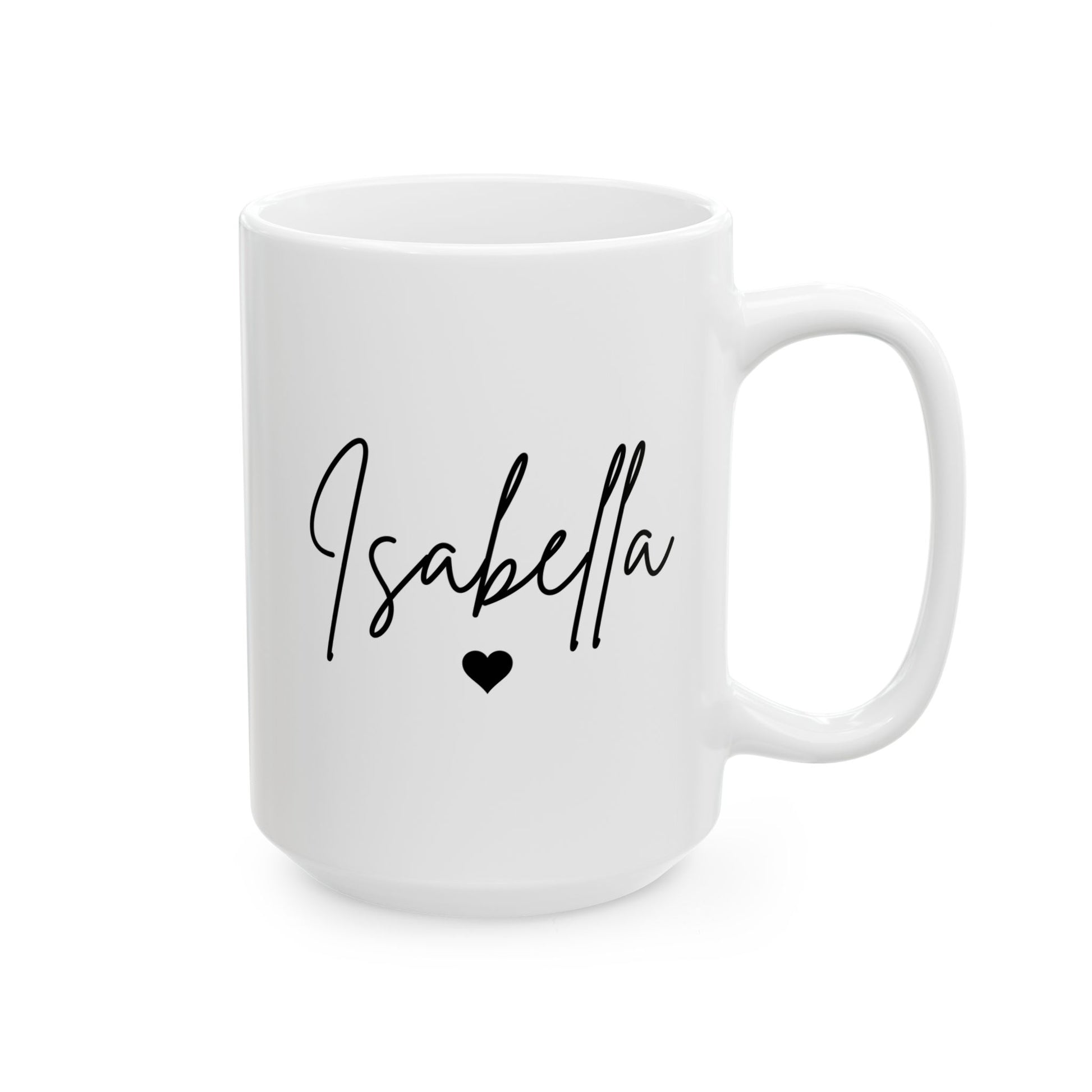 Personalized Name with a little Heart 15oz white funny large coffee mug gift for her custom customized mom grandma birthday Christmas occasion waveywares wavey wares wavywares wavy wares 