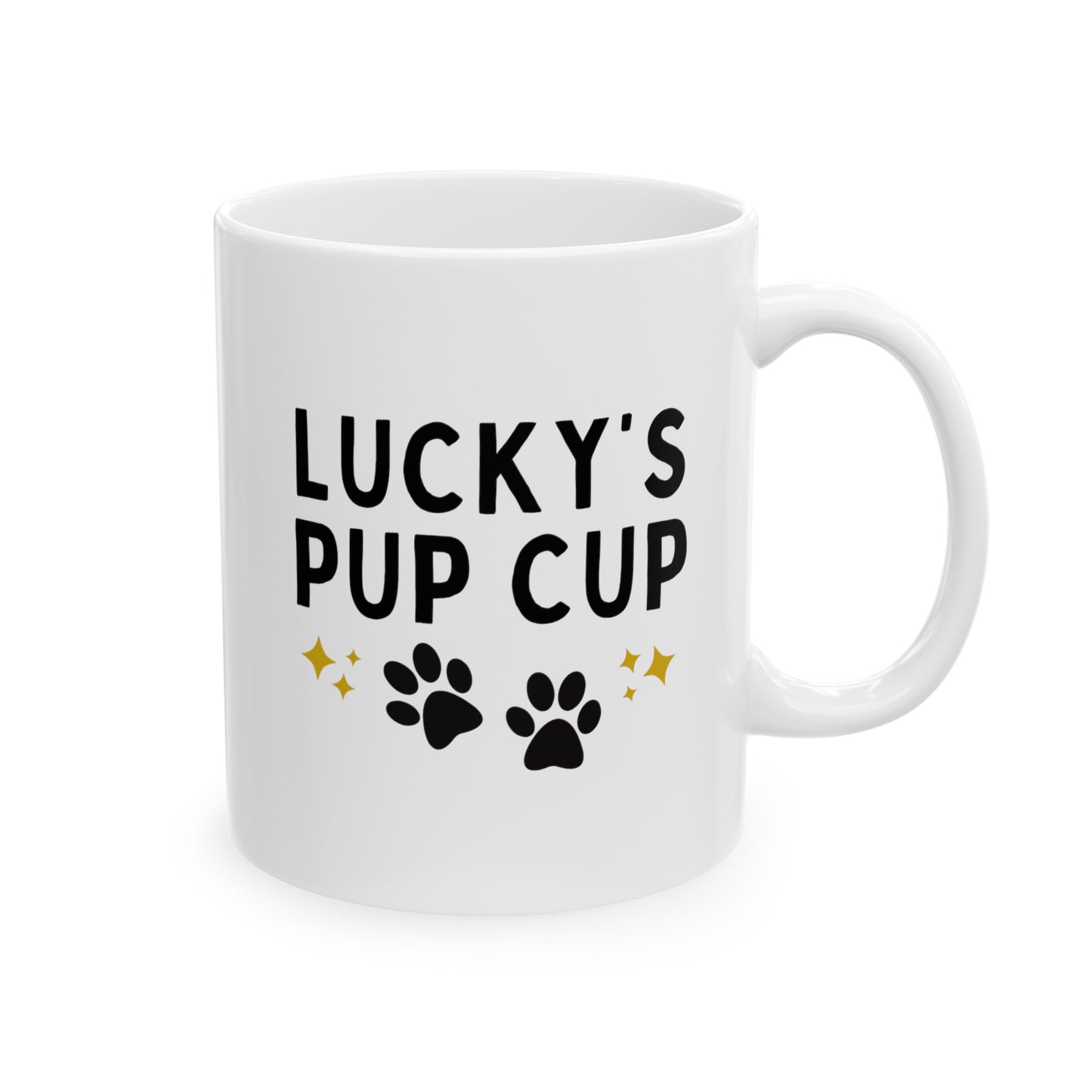 Personalized Pup Cup 11oz white funny large coffee mug gift for dog mom dad pet puppuccino custom name cute furdad furmom furparent waveywares wavey wares wavywares wavy wares