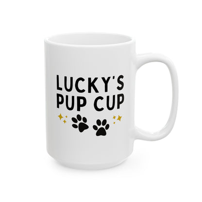 Personalized Pup Cup 15oz white funny large coffee mug gift for dog mom dad pet puppuccino custom name cute furdad furmom furparent waveywares wavey wares wavywares wavy wares