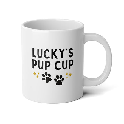 Personalized Pup Cup 20oz white funny large coffee mug gift for dog mom dad pet puppuccino custom name cute furdad furmom furparent waveywares wavey wares wavywares wavy wares