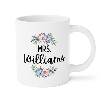 Personalized Teacher Custom Name 20oz white funny large coffee mug gift for her great custom name customize birthday christmas waveywares wavey wares wavywares wavy wares