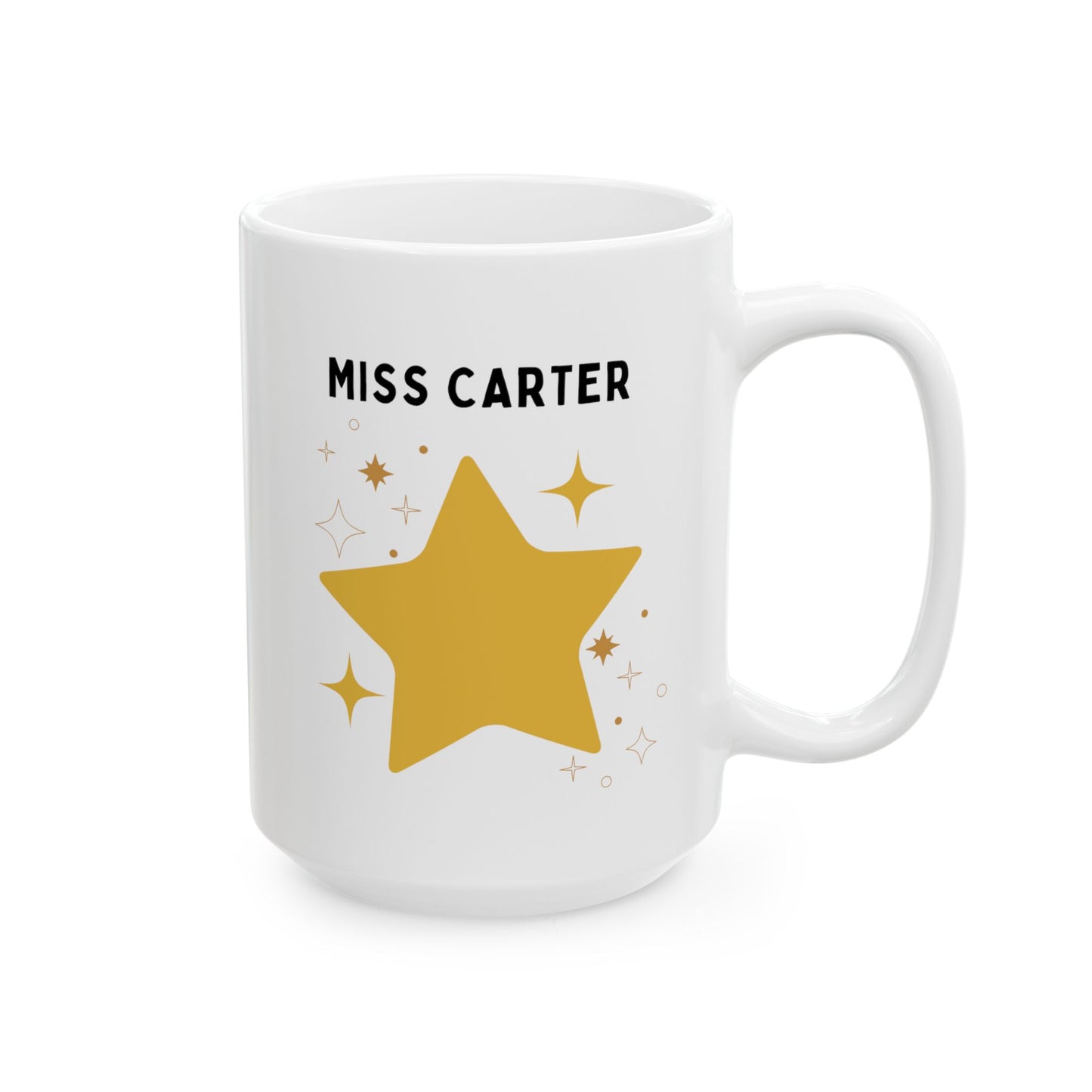 Personalized Teacher Star 15oz white funny large coffee mug gift for her custom name customize best thank you present waveywares wavey wares wavywares wavy wares