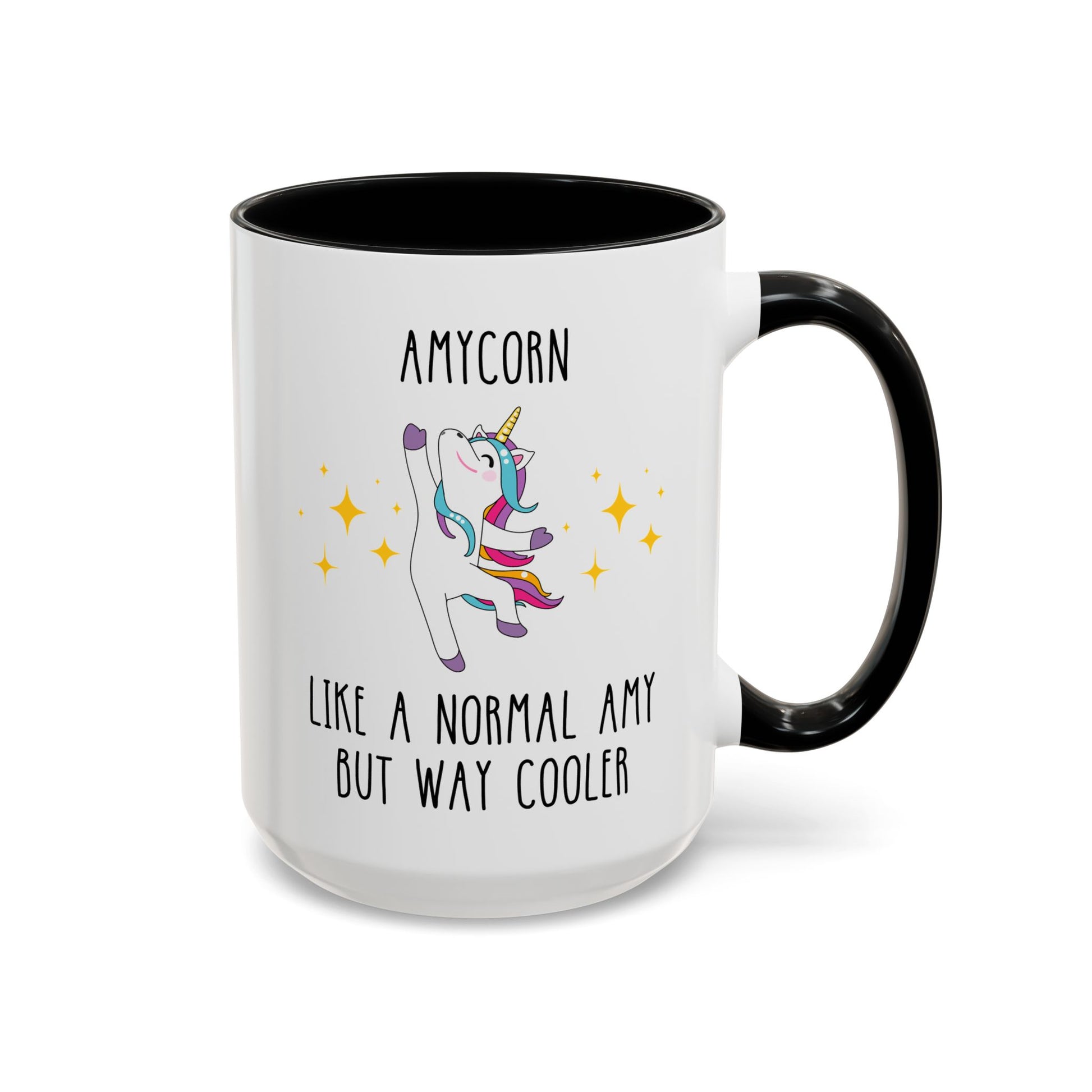 Personalized Unicorn Name Like A Normal Unicorn Name But Way Cooler 15oz white with black accent funny large coffee mug gift for best aunt her lover custom customize awesome auntie birthday Christmas occasion waveywares wavey wares wavywares wavy wares
