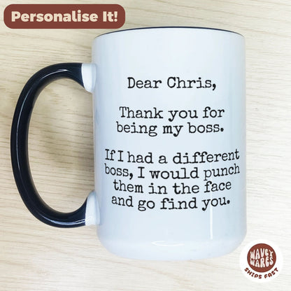 Personalized Dear Boss Funny Coffee Mug