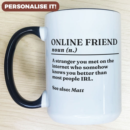 Personalised Online Friend Definition Mug