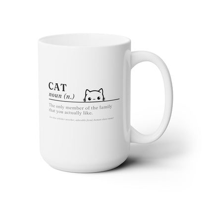 Pet Cat Definition 15oz white funny large coffee mug gift for cat lover feline her him housewarming meaning friend birthday waveywares wavey wares wavywares wavy wares