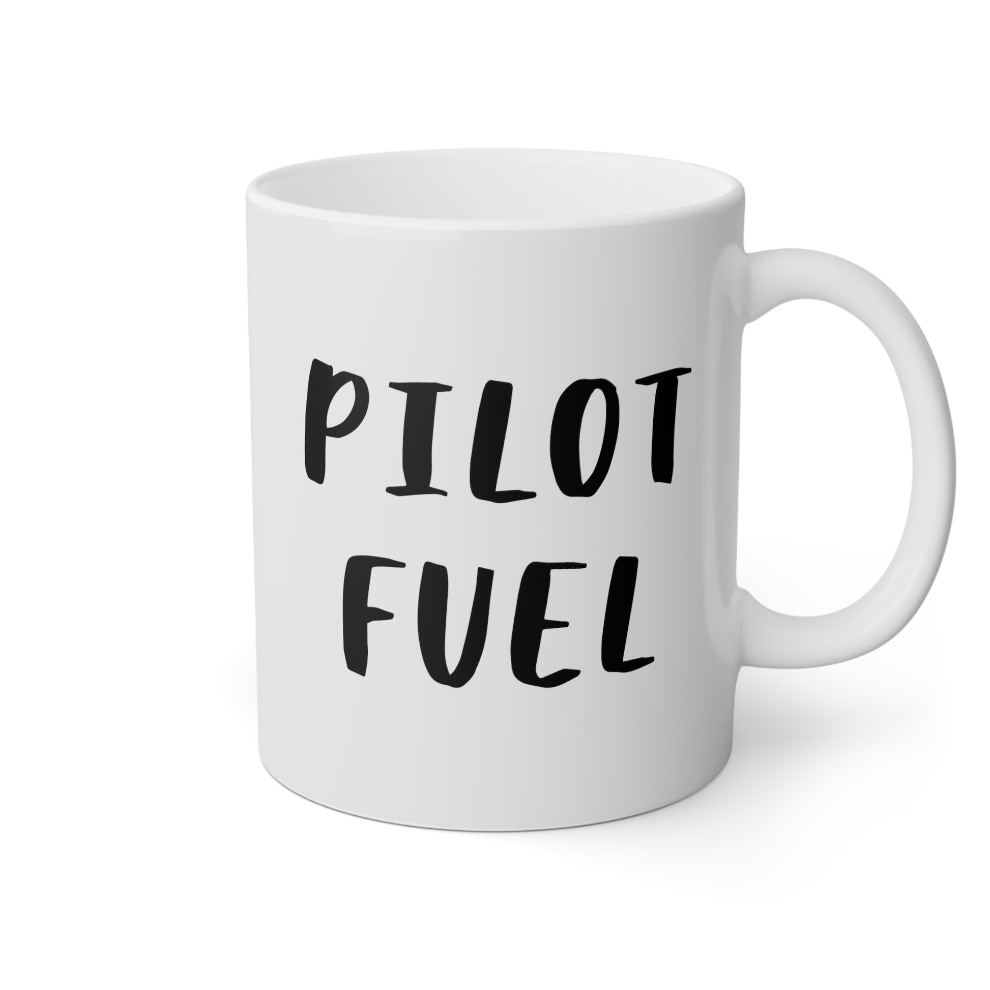 Pilot Fuel 11oz white funny large coffee mug gift for world's best pilot present waveywares wavey wares wavywares wavy wares