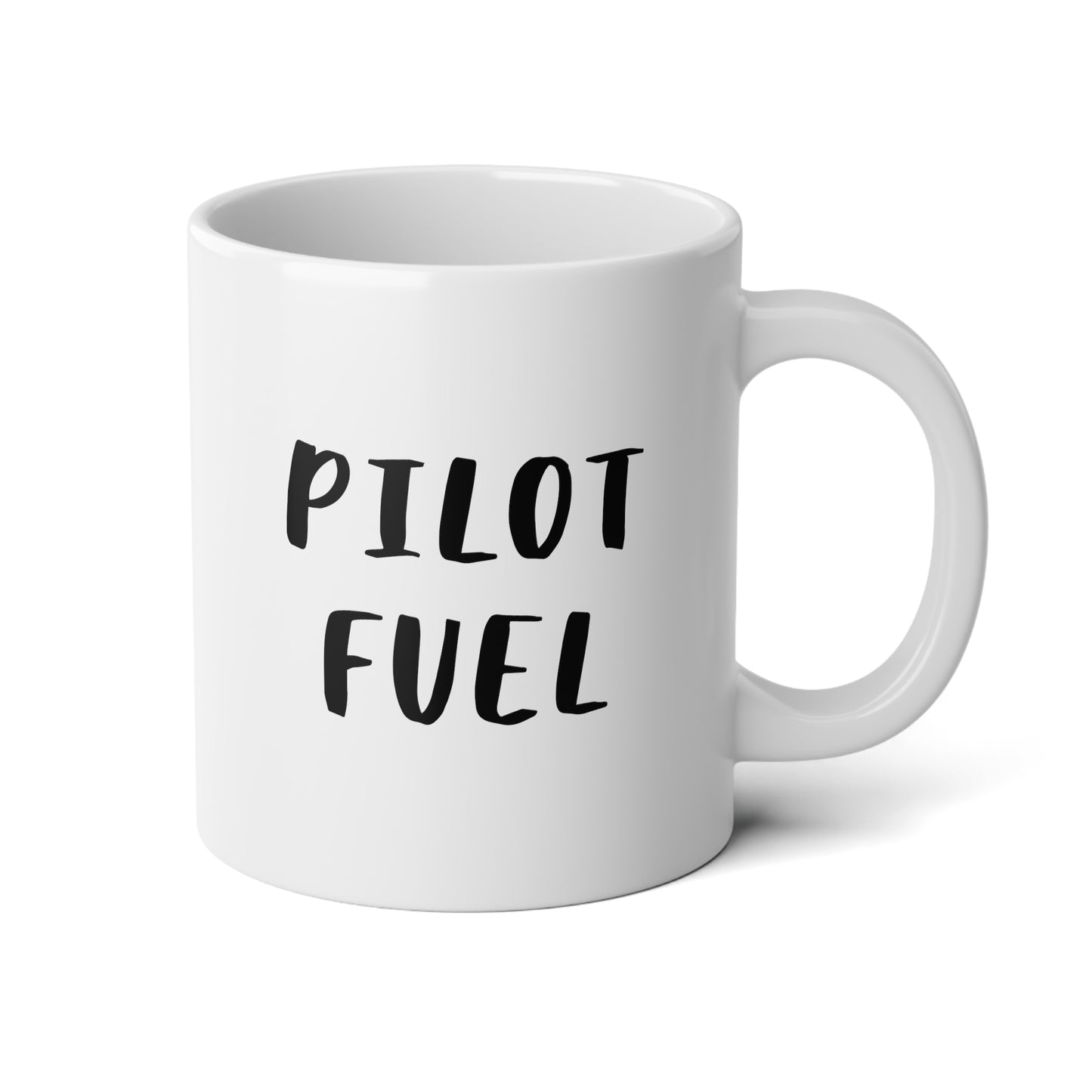 Pilot Fuel 20oz white funny large coffee mug gift for world's best pilot present wavey wares wavywares wavy wares