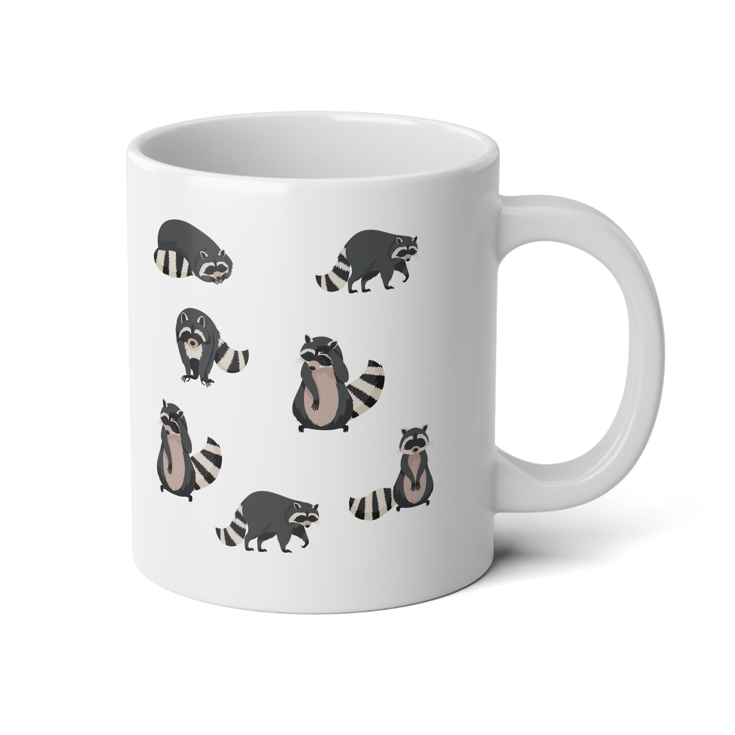 Raccoons Minimalistic Pattern Coffee Mug