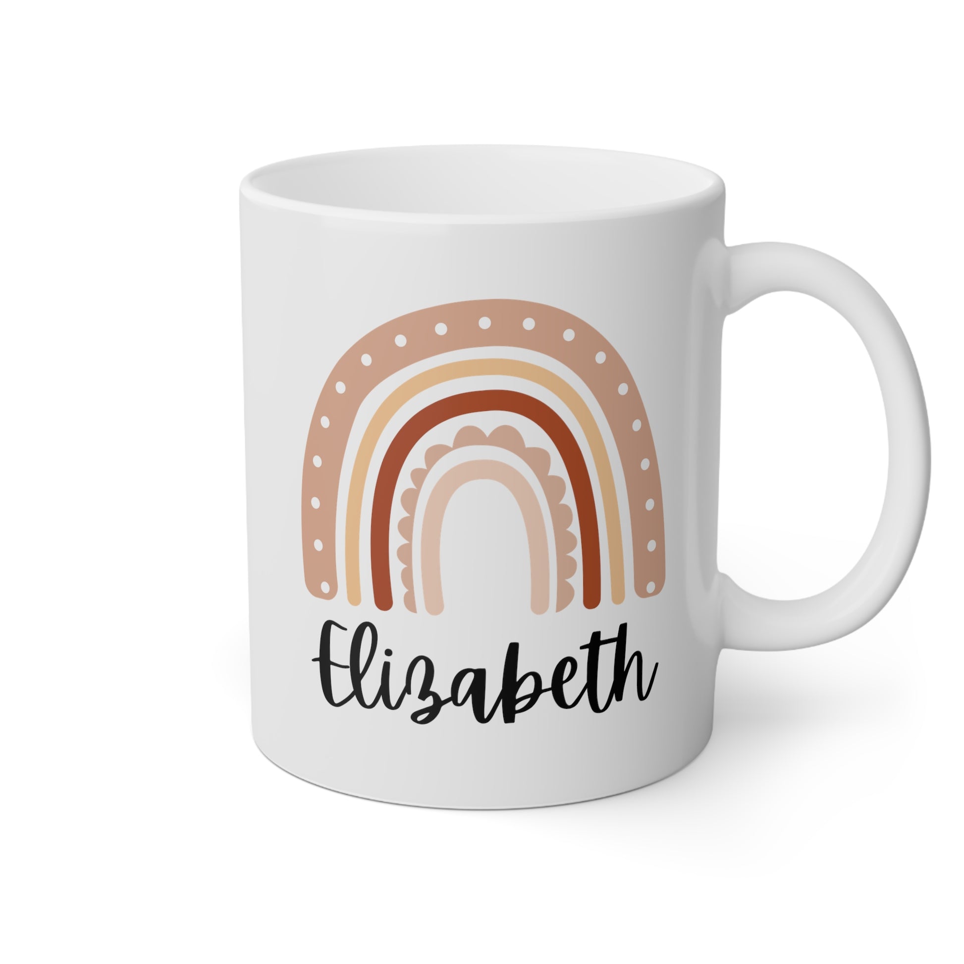 Rainbow Name 11oz white funny large coffee mug gift for children girl easter custom customized personalized waveywares wavey wares wavywares wavy wares