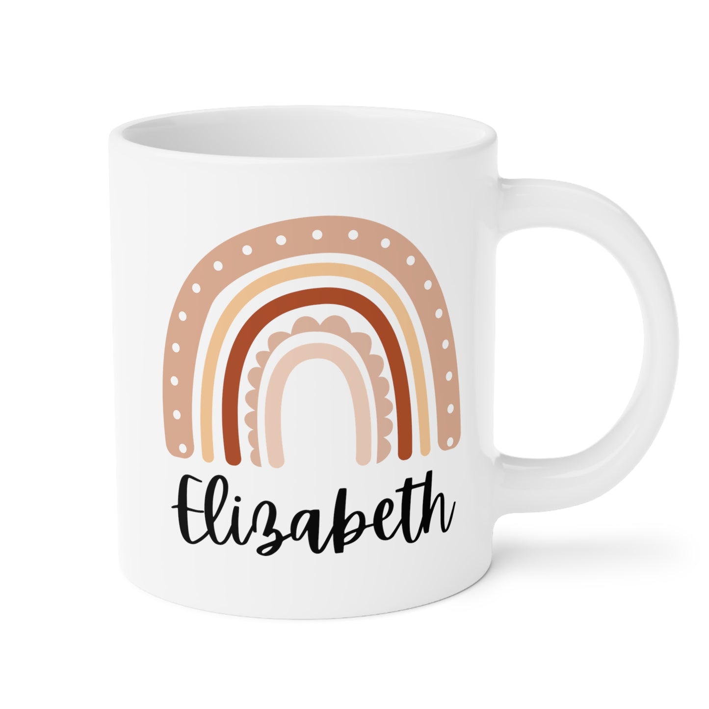 Rainbow Name 20oz white funny large coffee mug gift for children girl easter custom customized personalized waveywares wavey wares wavywares wavy wares