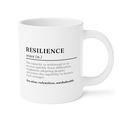 Resilience Definition 20oz white funny large coffee mug gift for friend support perseverance meaning motivational inspirational tough waveywares wavey wares wavywares wavy wares