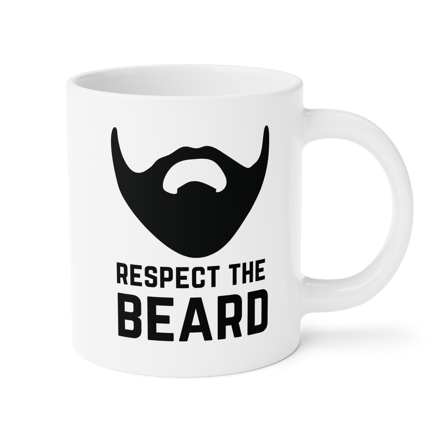 Respect The Beard 20oz white funny large coffee mug gift for father's day mustache him husband father waveywares wavey wares wavywares wavy wares 