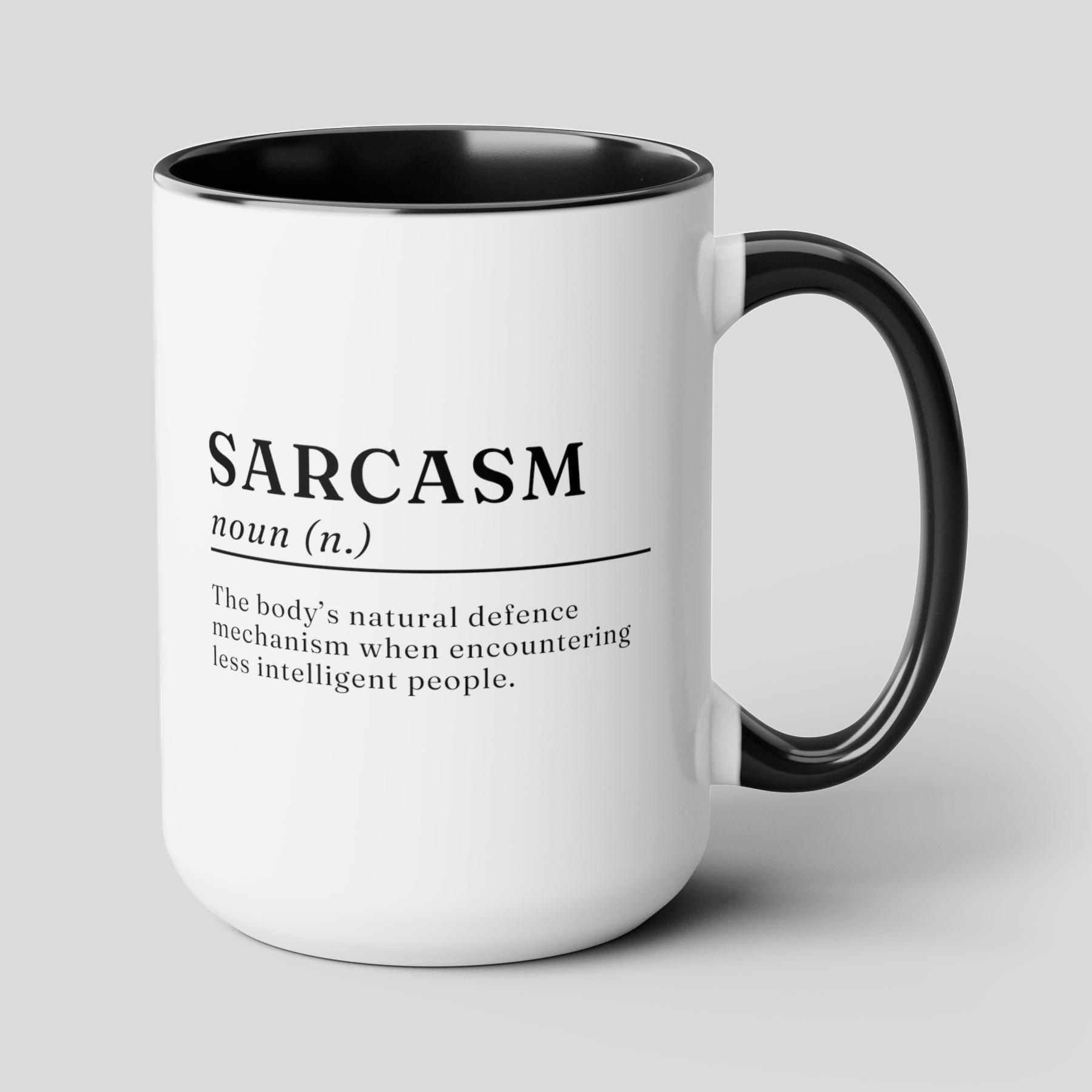 Sarcasm Definition 15oz white with black accent funny large coffee mug gift for friend dictionary novelty joke sarcastic sassy snarky meaning waveywares wavey wares wavywares wavy wares cover