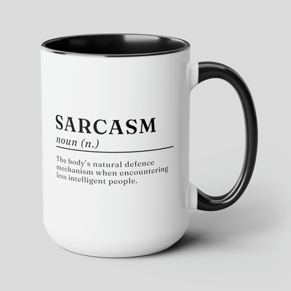 Sarcasm Definition 15oz white with black accent funny large coffee mug gift for friend dictionary novelty joke sarcastic sassy snarky meaning waveywares wavey wares wavywares wavy wares cover