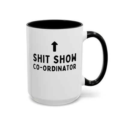 Shit Show Coordinator 15oz white with black accent funny large coffee mug gift for boss manager office work new job promotion novelty colleague coworker waveywares wavey wares wavywares wavy wares