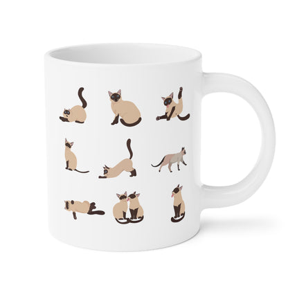 Siamese Cats 20oz white funny large coffee mug gift for cat mom cute kitten pet lover waveywares wavey wares wavywares wavy wares
