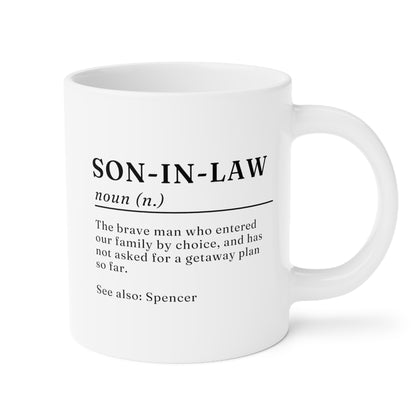 Son-In-Law Definition 20oz white funny large coffee mug gift for father's day husband custom name customize personalize wedding Christmas waveywares wavey wares wavywares wavy wares