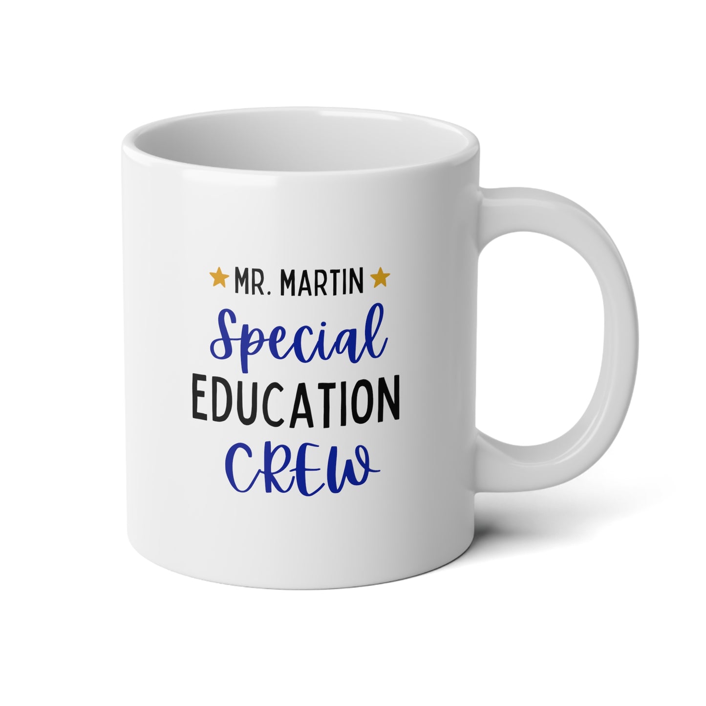 Special Education Crew 20oz white funny large coffee mug gift for teacher SPED  custom personalized customize name waveywares wavey wares wavywares wavy wares