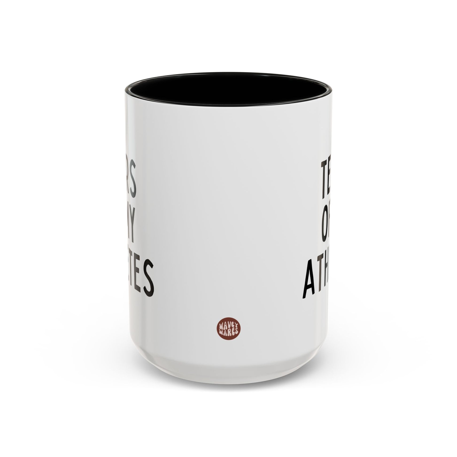 Tears Of My Athletes 15oz white with black accent funny large coffee mug gift for player coach sports boyfriend husband fan men him birthday Christmas occasion waveywares wavey wares wavywares wavy wares side