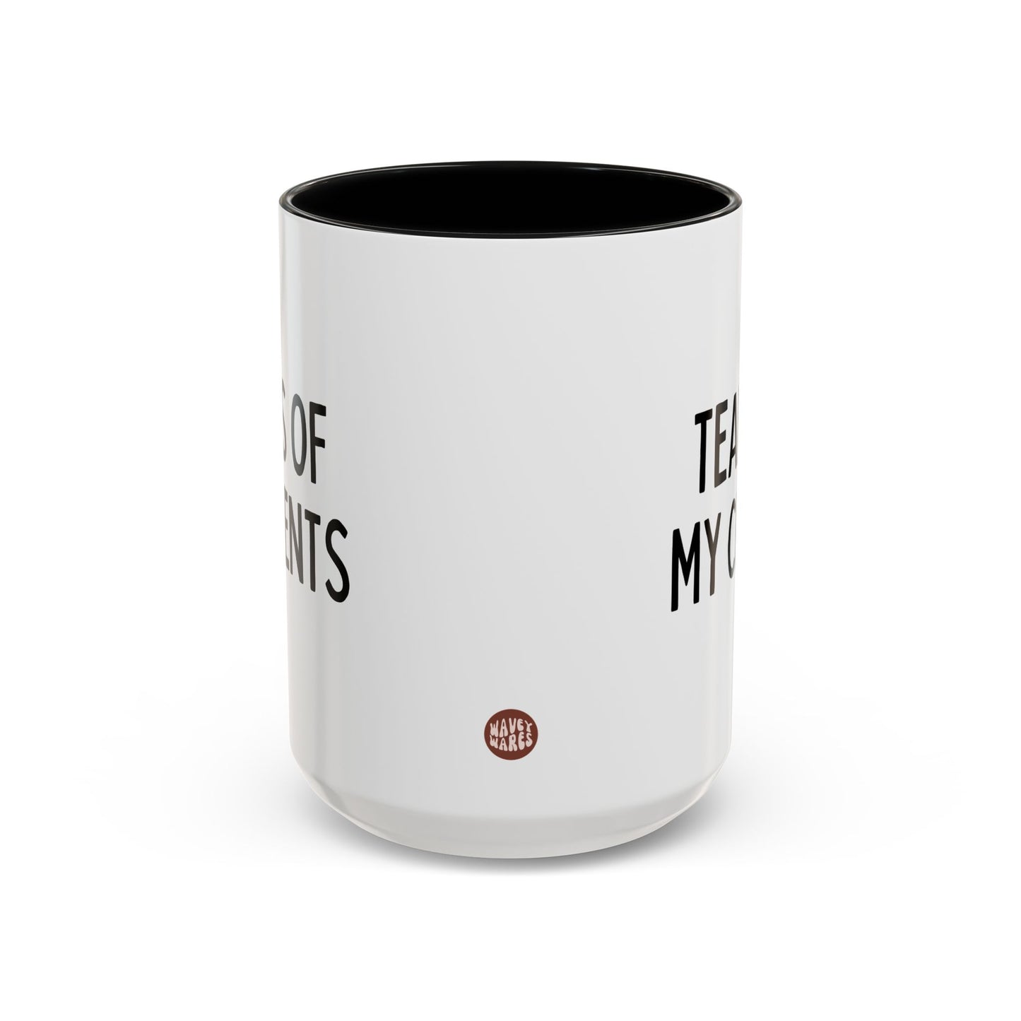 Tears Of My Clients 15oz white with black accent funny large coffee mug gift for grandpa grandfather pops Father's Day great papa birthday Christmas dad waveywares wavey wares wavywares wavy wares side