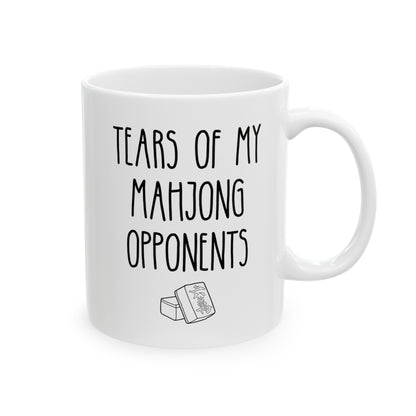 Tears Of My Mahjong Opponents 11oz white funny large coffee mug gift for player china majong chess waveywares wavey wares wavywares wavy wares