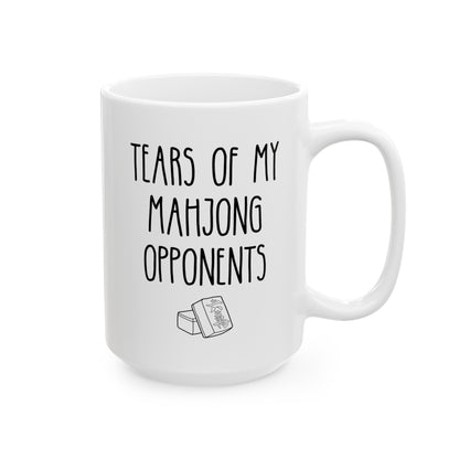 Tears Of My Mahjong Opponents 15oz white funny large coffee mug gift for player china majong chess waveywares wavey wares wavywares wavy wares